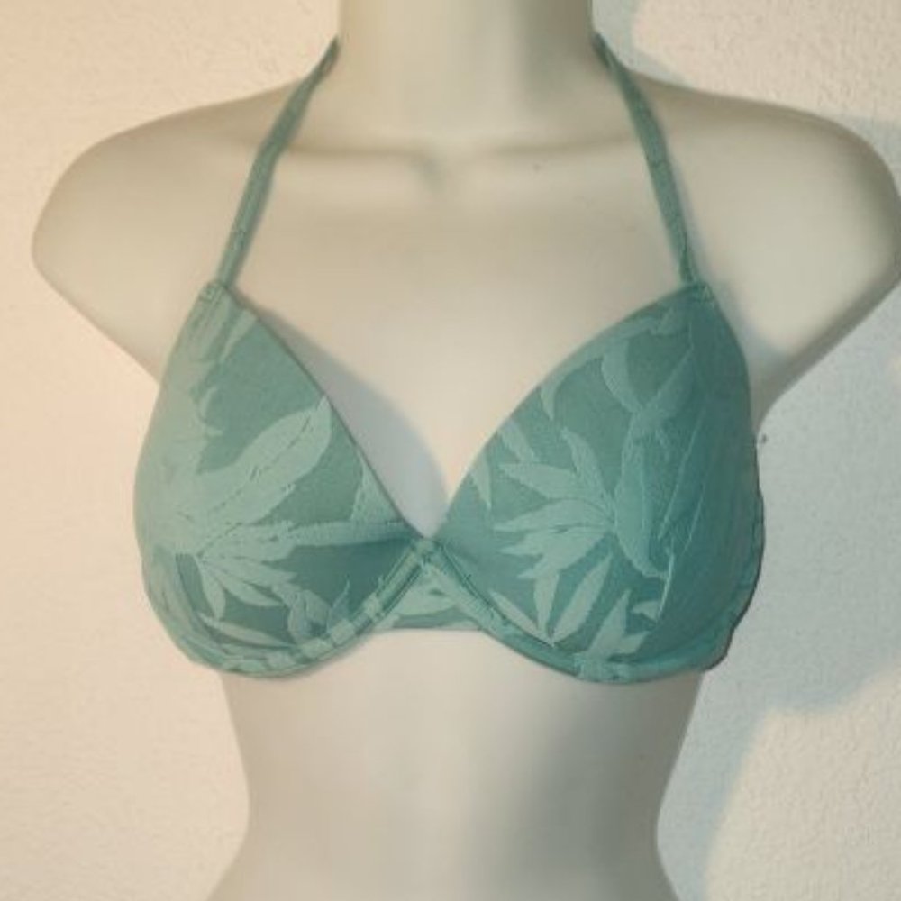 SHADE & SHORE Bikini top swimwear, padded, Turquoise, size 34D